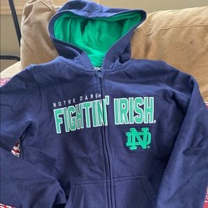 Notre Dame zip up hoodie 🍀 size 10/12